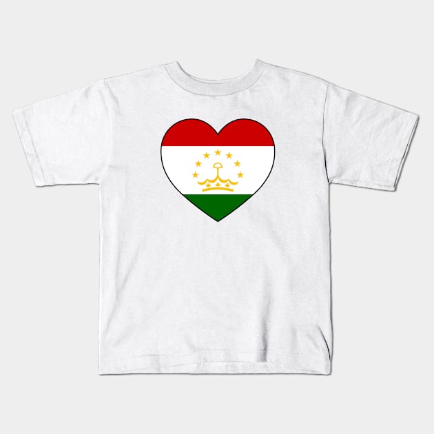 Heart - Tajikistan Kids T-Shirt by Tridaak